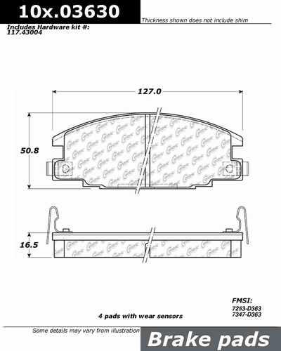 Centric 100.03630 brake pad or shoe, front-oe formula brake pads