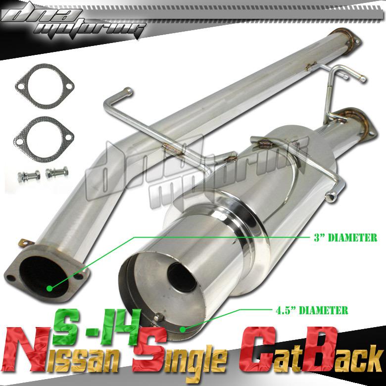 95-98 nissan 240sx s14 ka24 ka 4.5" tip catback exhaust system cat back muffler