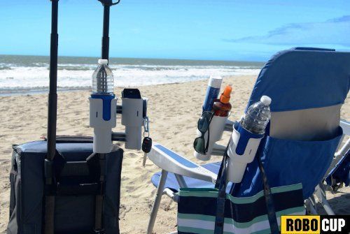 New robo cup clamp on cup drink rod holder white free shipping