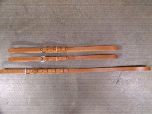 Leather luggage straps for luggage rack/carrier~~3 set~3/4 in. wide~honey~s.s.