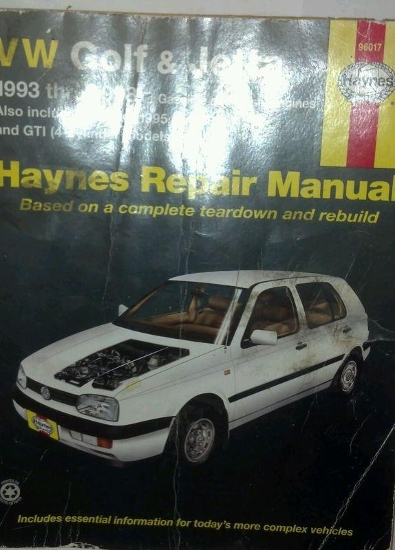 Vw golf $ jetta 1992 - 1998 haynes repair manual isbn 1 56392 433 1