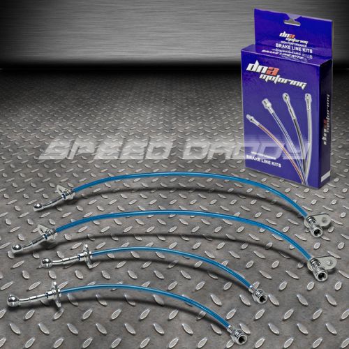 Front+rear stainless hose brake line for 00-03 honda s2000 ap1 s2k f20c blue