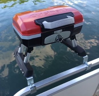 Cuisinart grill modified for a pontoon boat with arnall's grill bracket set