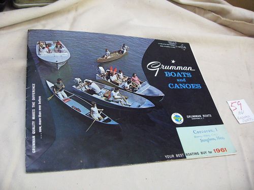 1961 gruman boat sales brochure, 16 pages + price sheet!                (ref#59)