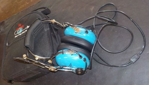 Sigtronics blue model s-40 aviation / pilot's radio headset w/ boom mic &amp; case
