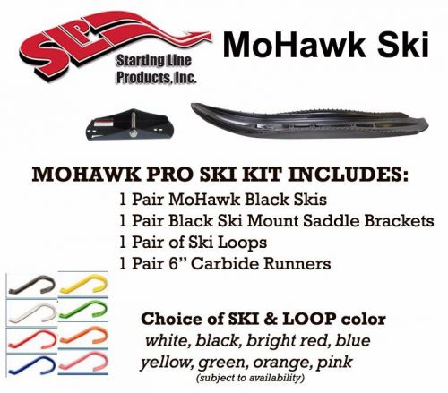 Polaris slp mohawk ski package - black skis, mounts, loops &amp; 6" carbides