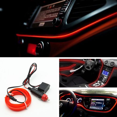 Car auto 6.5 ft red el-wire unique decor fluorescent strip neon lamp cold light