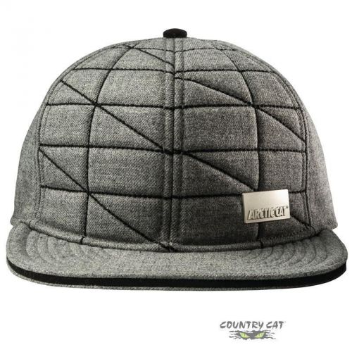 Arctic cat men's quilted crown flat brim fitted cap - gray - 5263-089 5263-090