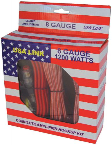 Amp wiring kit 8ga. usa link w/rca cables; qpower 8gauge amplifier kit