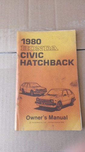 80 honda civic hatchback owner&#039;s manual 1980