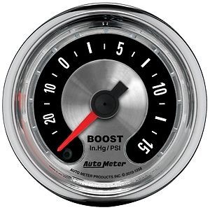 Auto meter 1258 american muscle gauge 2-1/16&#034; boost/vacuum full sweep electric