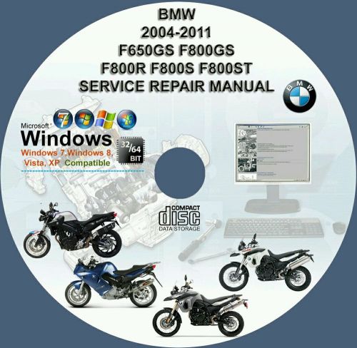 Bmw f650gs f800gs f800r f800s f800st service repair manual on dvd 2004 - 2011