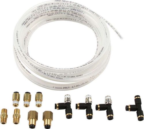 Allstar deluxe nylon brake line kit push lock fittings 3/16" line 30 ft #48019