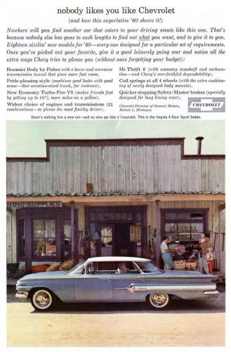 Vintage  1960  chevrolet  impala  4-door  sport  sedan  original   ad