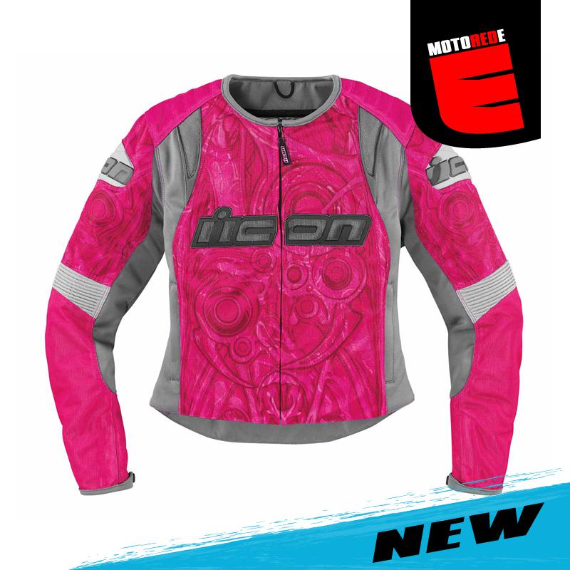 Icon overlord womens sportbike sb1 motorcycle mesh jacket pink xsmall xs