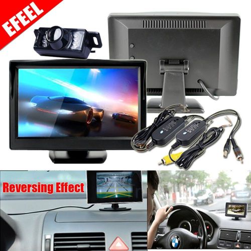 5"tft lcd monitor car wireless rear view camera parking system 2ch video input