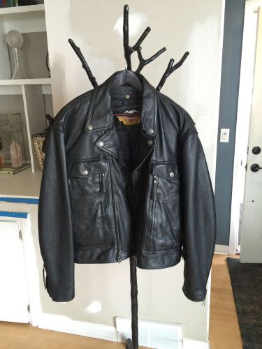 Harley davidson men's black leather jacket size large