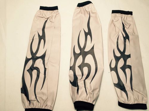 Honda 300ex/250x/trx250r/400ex grey/black flame shock absorber covers...new