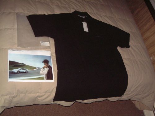 Porsche design nos embroidered dk. blue polo shirt usa size m, euro size l. nib
