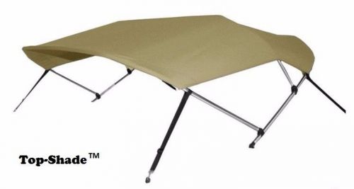 Boat bimini top light beige 3-bow 6’long 46”h 73”-78” wide, canvas and boot only