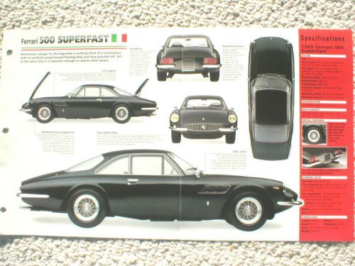 Ferrari 500 superfast imp brochure: 1964,1965,1966,.....super fast