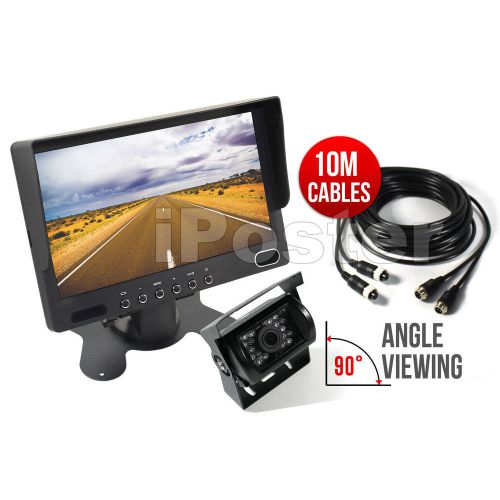Hd 7&#034; 800*480 monitor+4pin truck bus reversing ccd camera nightvision 33ft cable