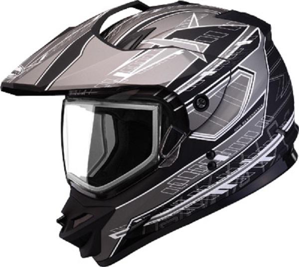 2xl gmax gm11s nova matte grey/black/white snow sport snowmobile helmet dot 