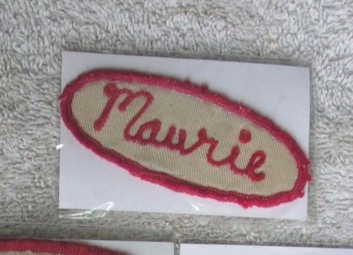Vintage oval name patch ~ maurie ~ mechanics garage ~ used ~ approx 3&#034;