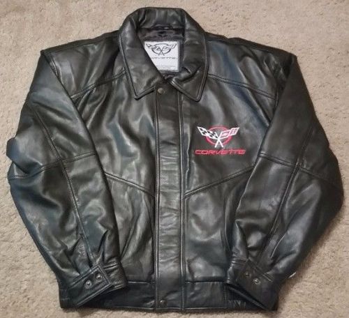 C5 corvette embroidred logo lambskin leather jacket chevrolet vette 1997-2004