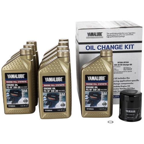 Yamaha outboard vf200-vf250 full synthetic oil change kit, 5w-30 lub-mrnsh-kt-05