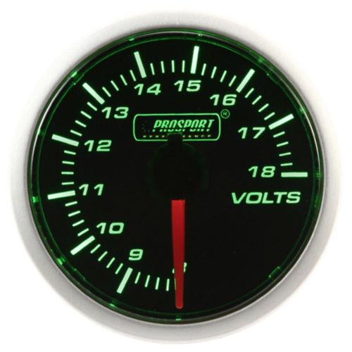 Purchase PROSPORT 52mm Green & Super White Led Smoke Face Voltmeter