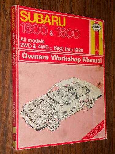 1980-1986 subaru 1600 / 1800 shop manual service book 85 84 83 82 81