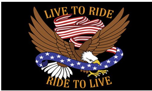 Small biker flag  live to ride, ride to live  motorcycle flag biker 6&#034; x 9&#034;