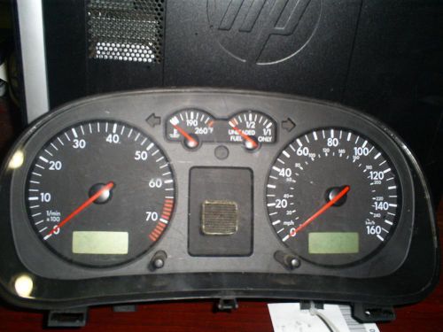 Volkswagen jetta speedometer cluster; (cluster), 2.0l, mph, mt 00