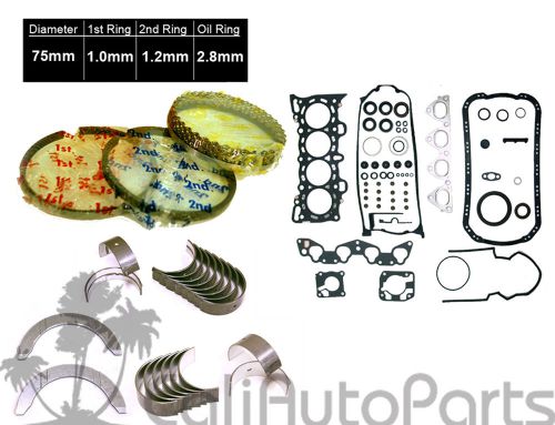92-95 honda civic vtec 1.5l sohc d15z1 full gasket set rings main rod bearings