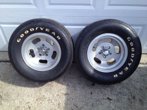 14&#034; x 7&#034; vintage shelby cal 500 slot aluminum 5 x 4.5&#034; wheels/rims