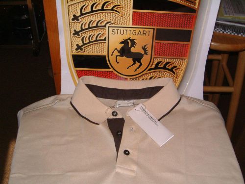 Porsche design driver's selection nos cream polo shirt euro s, usa size xs nib