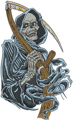Grim reaper biker patch approx. 5.7" x 3.5"