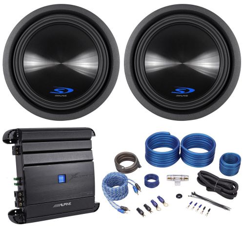 (2) alpine type-s sws-10d2 10" 3000w car subwoofers subs+mono amplifier+amp kit