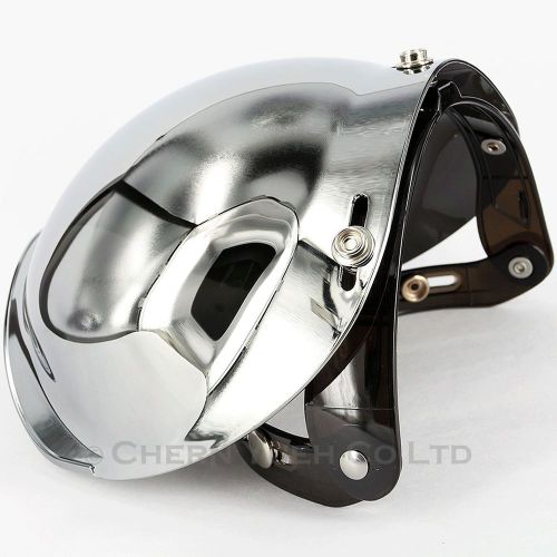 Mirror silver chrome bubble visor shield lens face mask for motorcycle helmets
