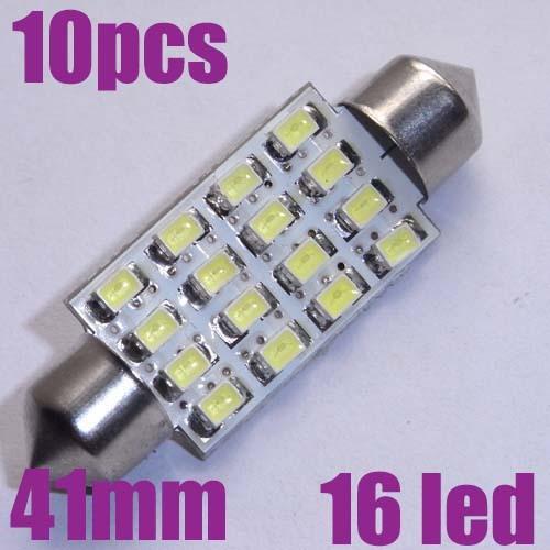 10x white 16 led festoon dome car light lamp for 6429