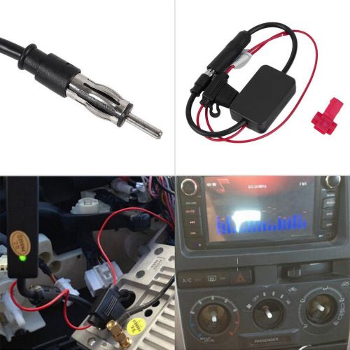 12v car automobile radio signal amplifier ant-208 auto fm/am antenna booster