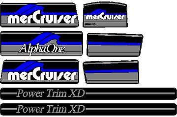 Mercruiser the new blue alpha one gen one decals w/gray rams sticker set