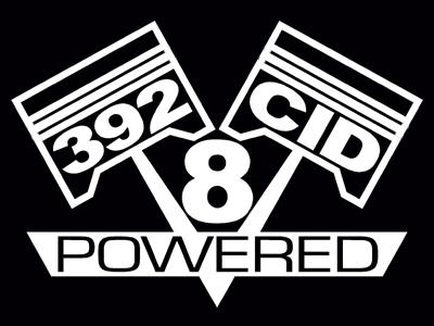 2 v8 392 cid engine piston decal set sticker emblems