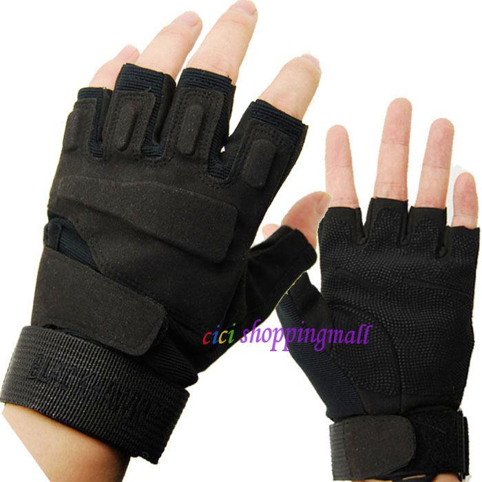 Outdoor sports fingerless military tactical airsoft hunting riding gloves size:l