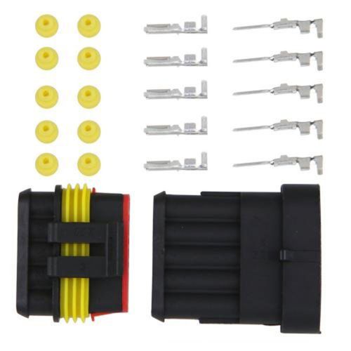 Car 1 kit 5 pin way waterproof wire cable connector plug