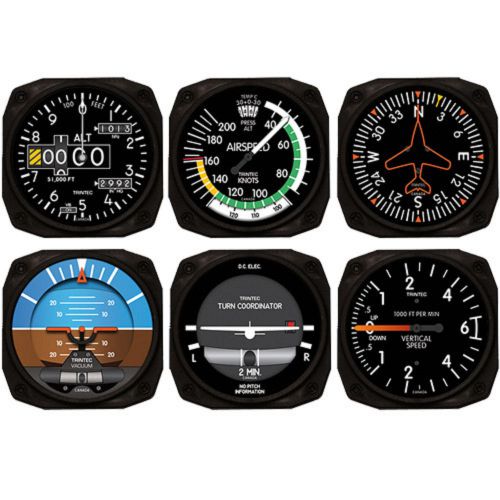 New trintec 2060 series 6 instrument coaster set of 6 navigator coasters aviator