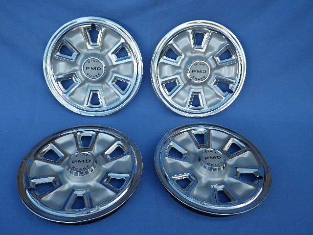 1967 pontiac gto/lemans catalina disc-brake hubcap set - original 15"