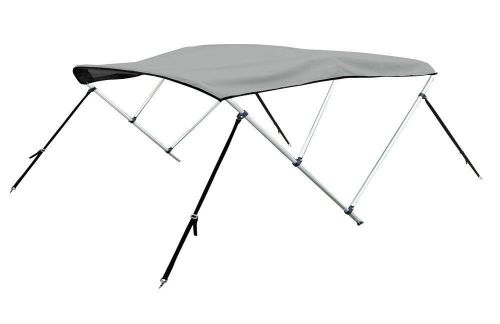 New bimini 3 bow top boat cover gray 79&#034;-84&#034; with rear poles &amp; integrated sock