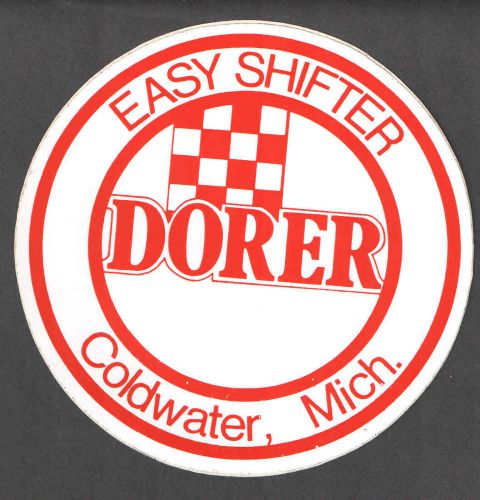 Vintage new large rare dorer easy shifter decal bumper sticker - 5&#034; diameter